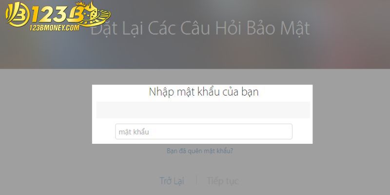 quên mật khẩu 123b